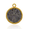 Silver Gold Diamond Ruby Cross Evil Eye Pendant