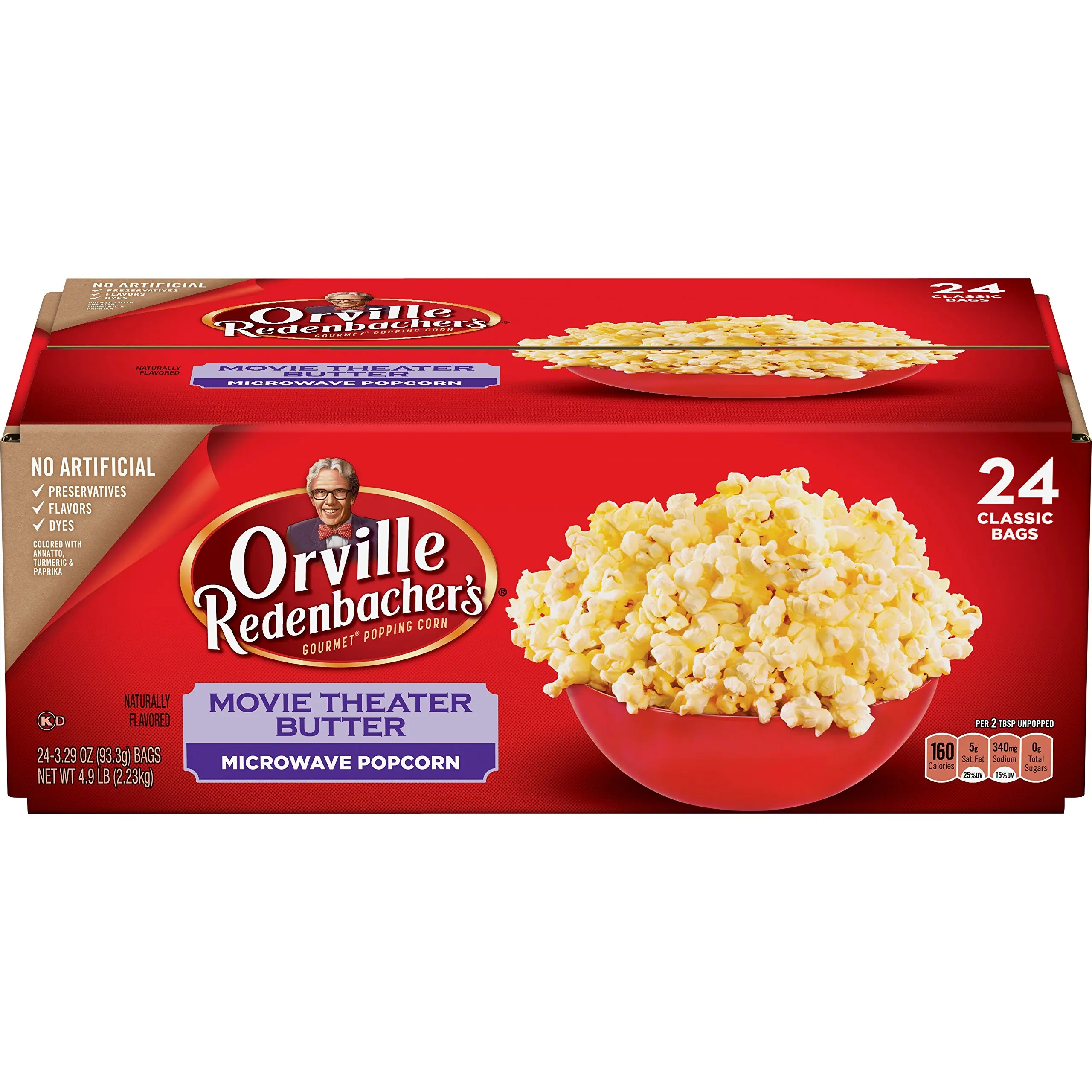 Orville Redenbacher's Movie Theater Butter Popcorn, Classic Bag, 24-Count