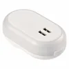 Listed Nightlight A/C Adapter With Dual USB Ports - has folding prongs, dual USB output and comes with your logo