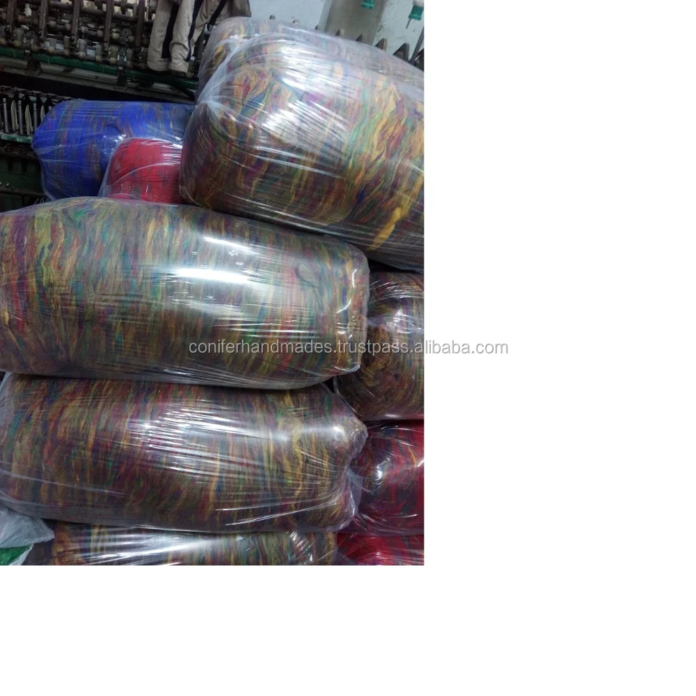 
custom made sari silk waste in mult icolours suitable for yarn stores for spinners , weavers  (50038595951)