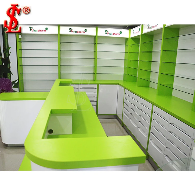 Wood Medical Drugstore Pharmacy Counter Design Pharmacy Shop Interior Design Furniture Buy