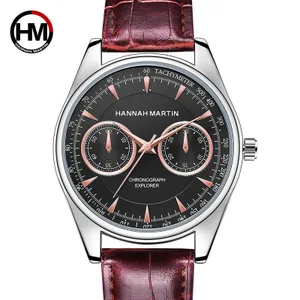 2019 Best Seller Hannah Martin HM-KY 12 Business  Leather Strap Men Wrist Watches Quart Movement