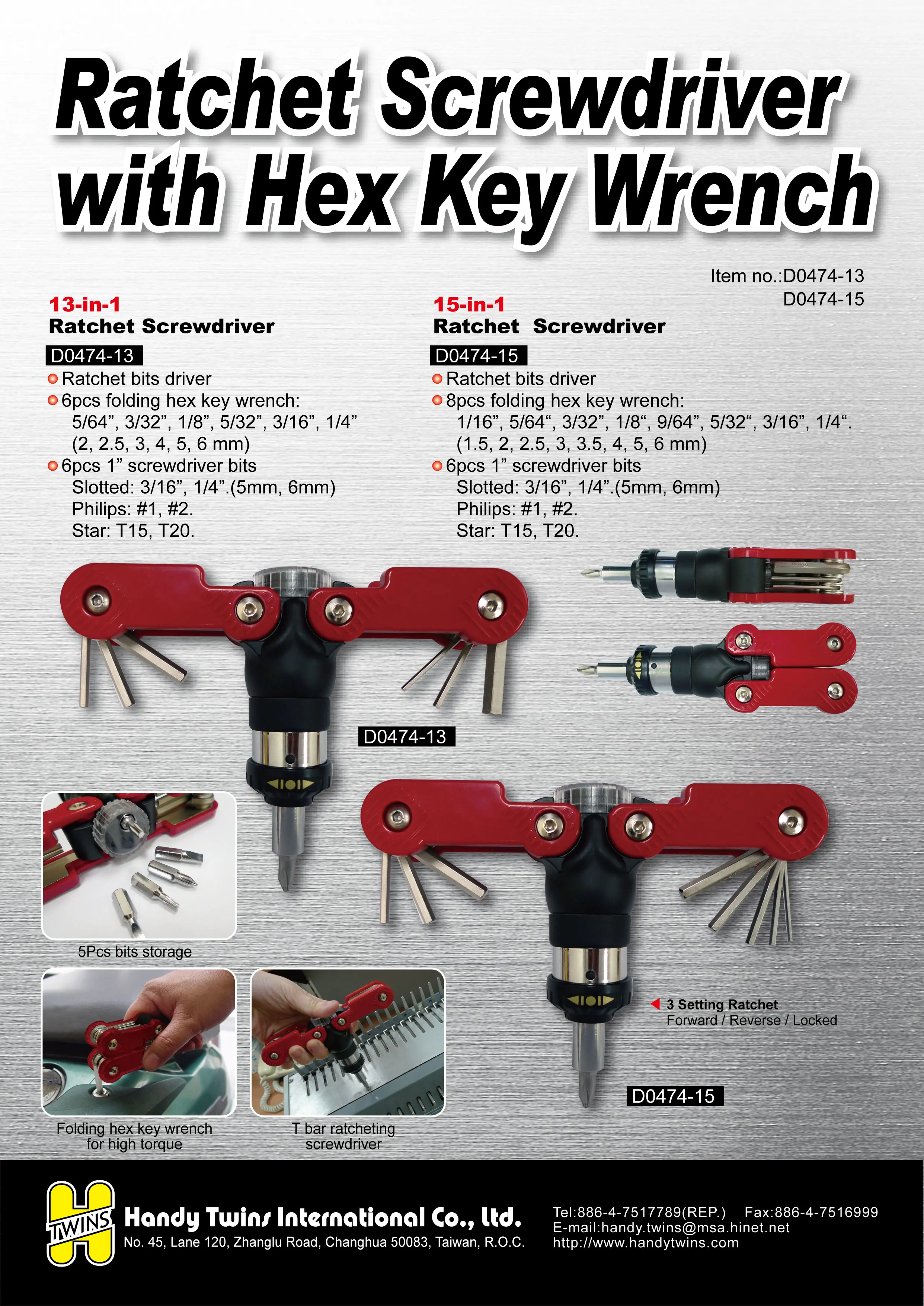 ratcheting hex key set