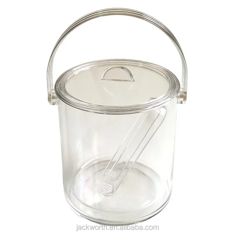1250 Ml Plastic Iceless Ice Bucket With Tongs Buy Double Walled Clear