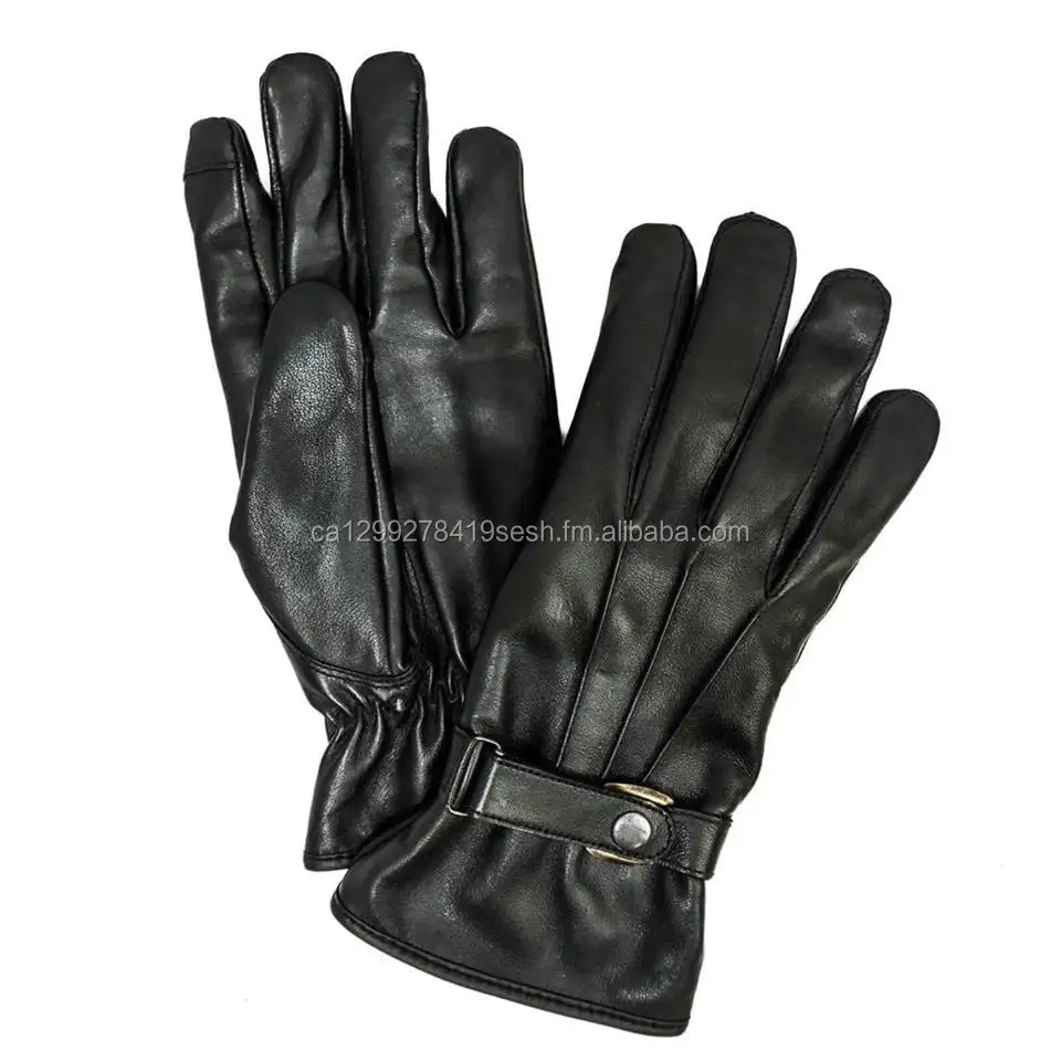 mens gray leather gloves