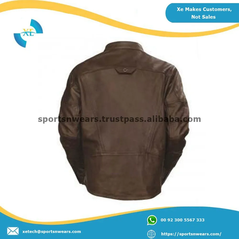 Men's Tobacco Leather Jacket Made In Pakistan Latest Design Leather Jacket Odm Bulk/wholesale