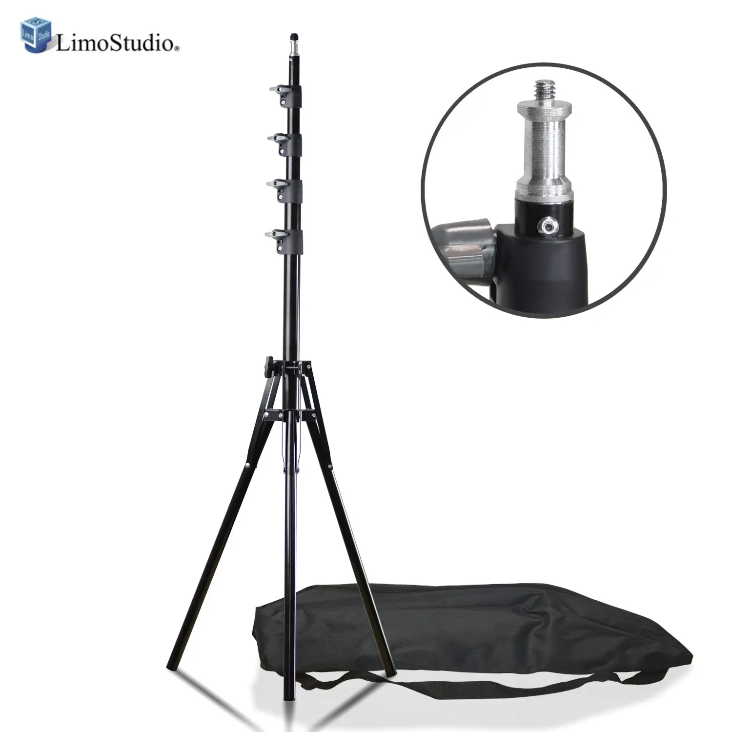 LimoStudio Adjustable Light Stand with 9ft Max Height and Carrying Bag for Photo Video Studio AGG2697