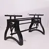 Industrial Crank Dining Table Base, Hand Crank Adjustable Table Base