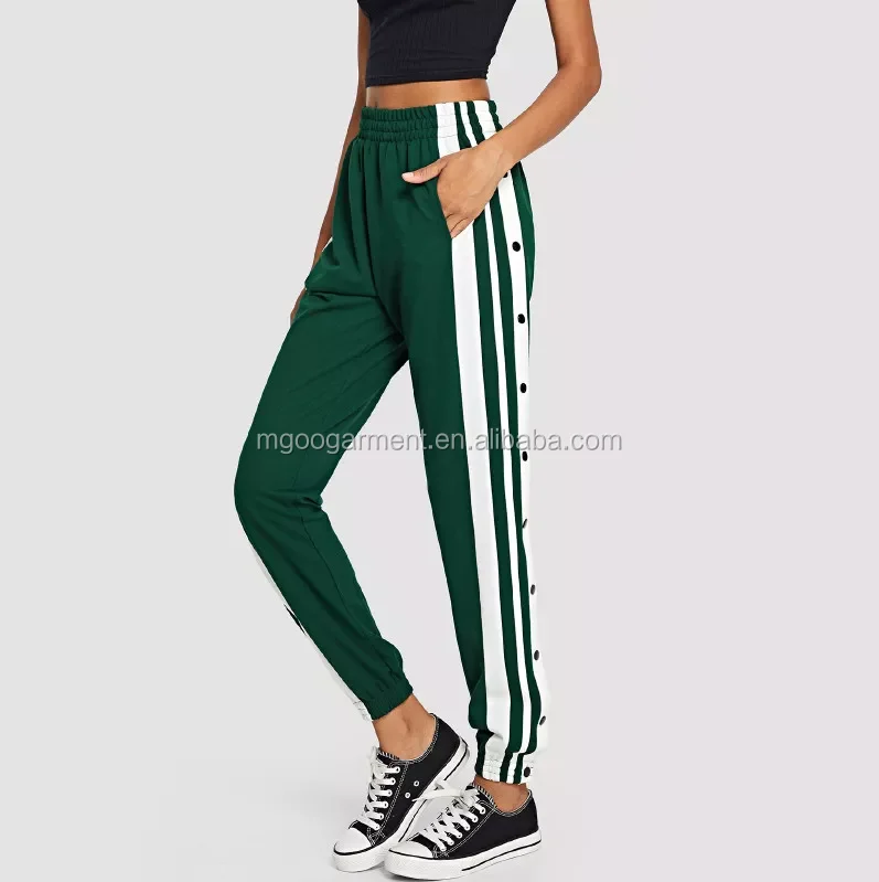 tracksuit pants with buttons on the side