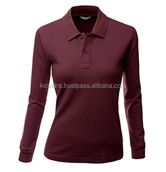 women's plus size long sleeve polo shirts