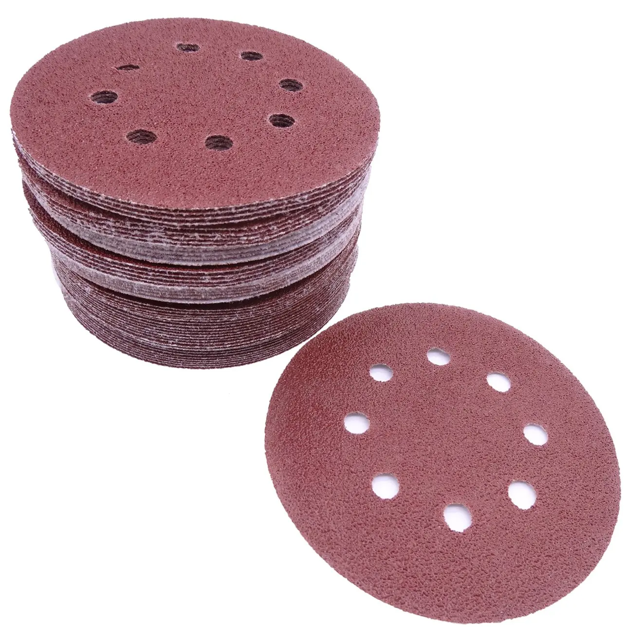 KoBzA 60 Pieces 5 Inch 8 Holes Sanding Discs Hook and Loop Sandpaper Backing 10 of 40//60//80//120//180//240 Grit Optimal Set Sandpaper Assortment for Random Orbital Sander Pads