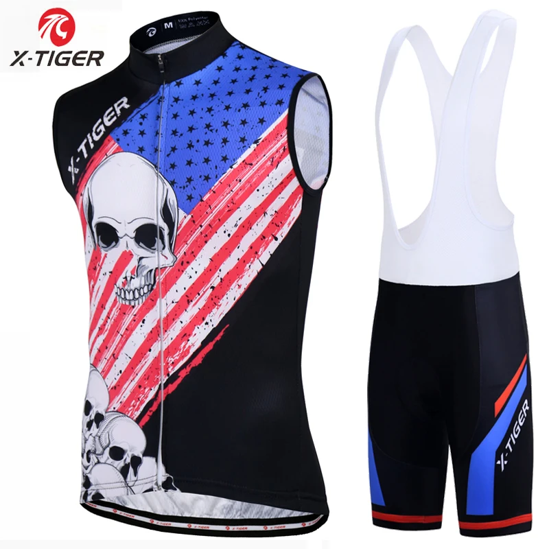 

X-TIGER Pro Sleeveless Cycling Vest Summer Set MTB Bike Wear Jersey Suit Clothes Bicycle Clothing Ropa Maillot Ciclismo