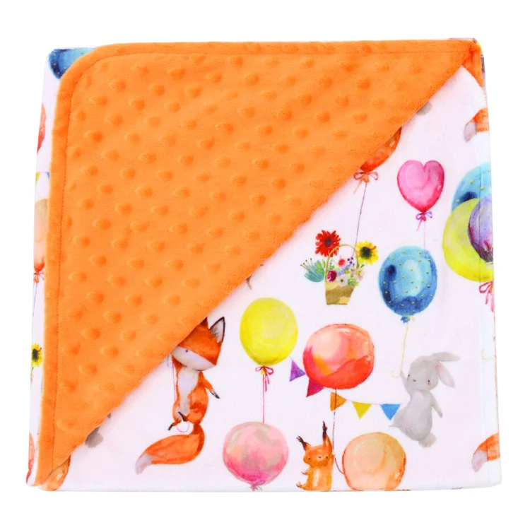 

China supplier super soft printed design personalised fluffy minky baby blankets