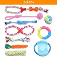 

Pet Dog Rope Toys Set Puppy Rope Chew Ball Toy 10-pack Assorted Dog Toys Dog Chewing Toys Set