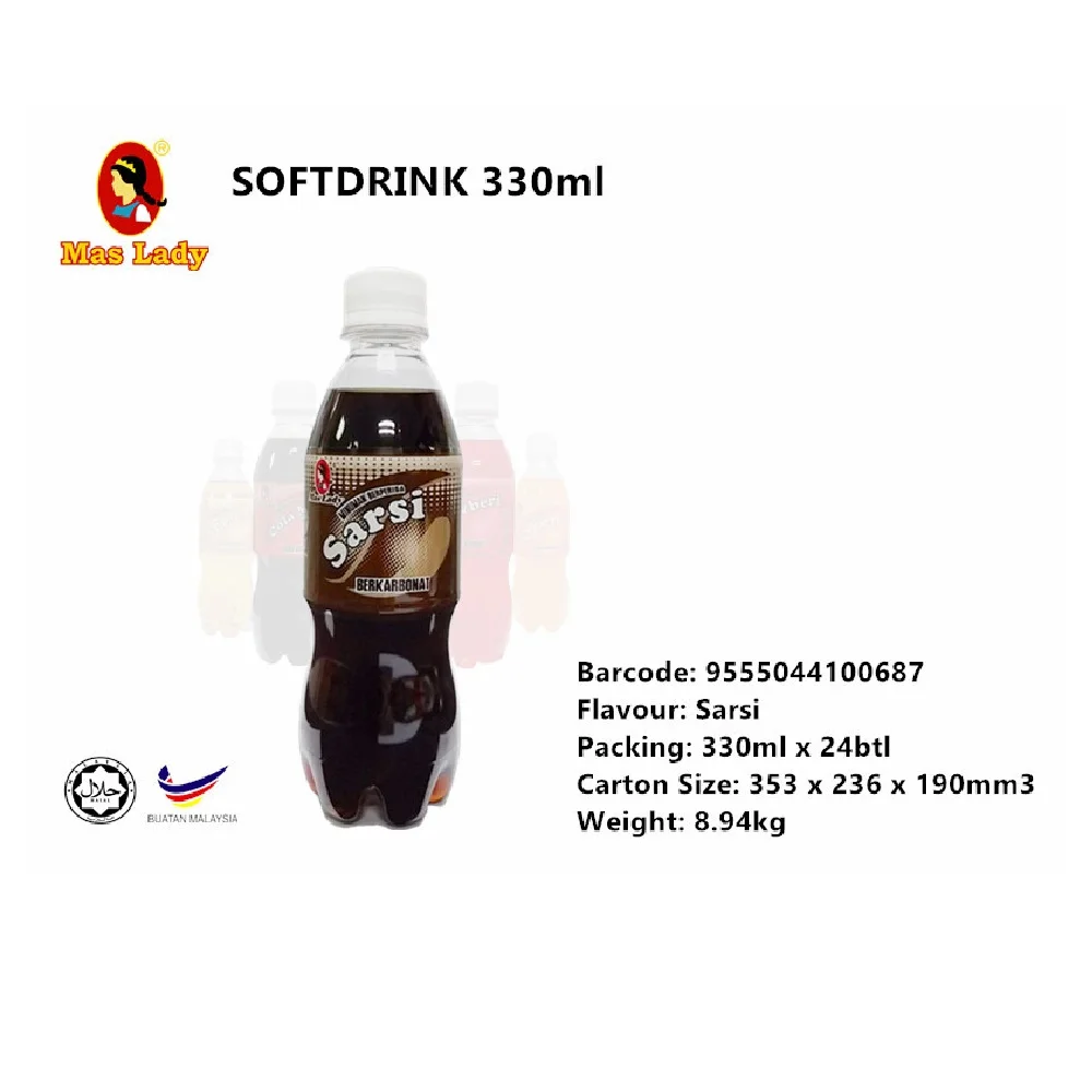 
330 ml Sarsi Flavour Maslady Softdrink 