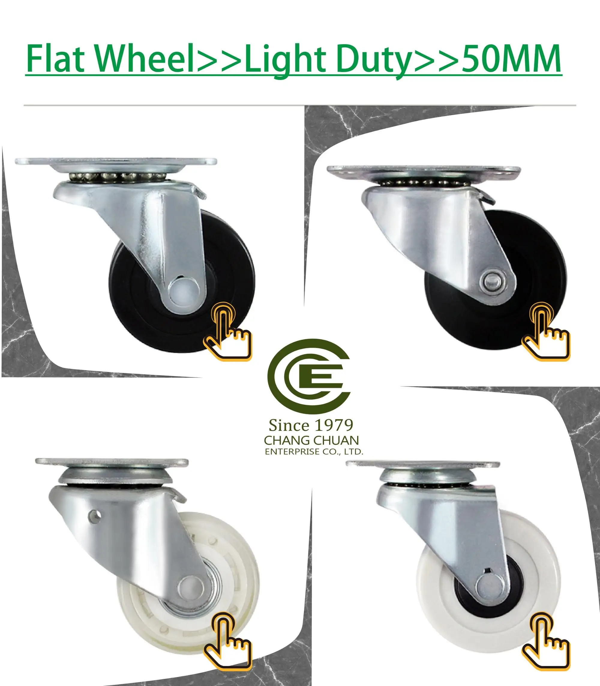 Cce Caster 2.5 Inch Pu Swivel Removable Caster Wheels Buy 65mm