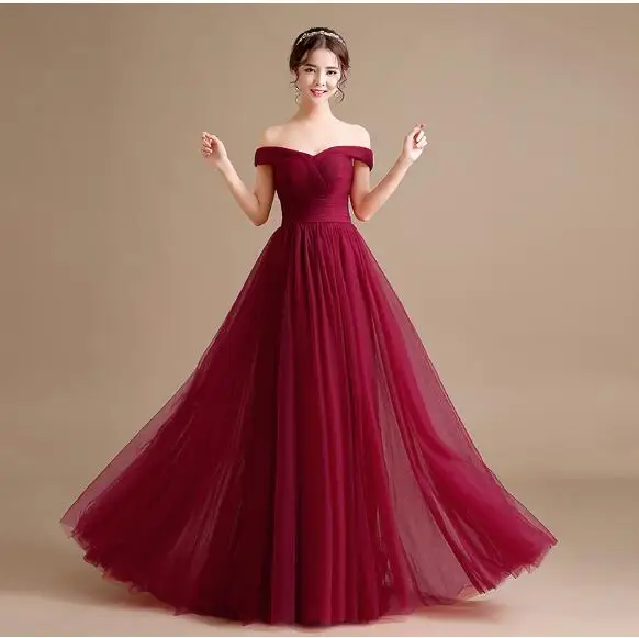 

Hot sale good quality Customized long appliqued cap sleeve tulle mesh a line bridesmaid dresses MBLB4