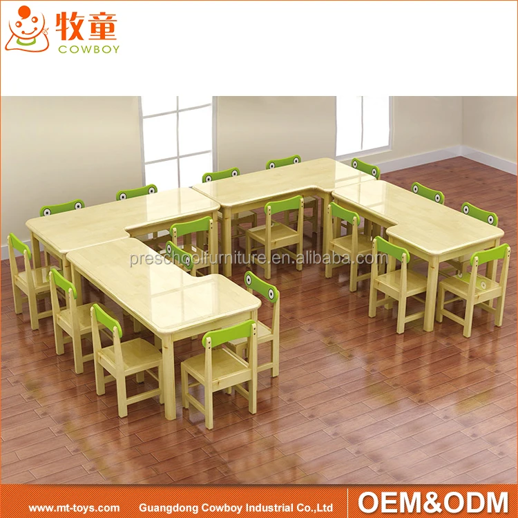 Wholesale Preschool Daycare Furniture Wood Children Desk And Chair For