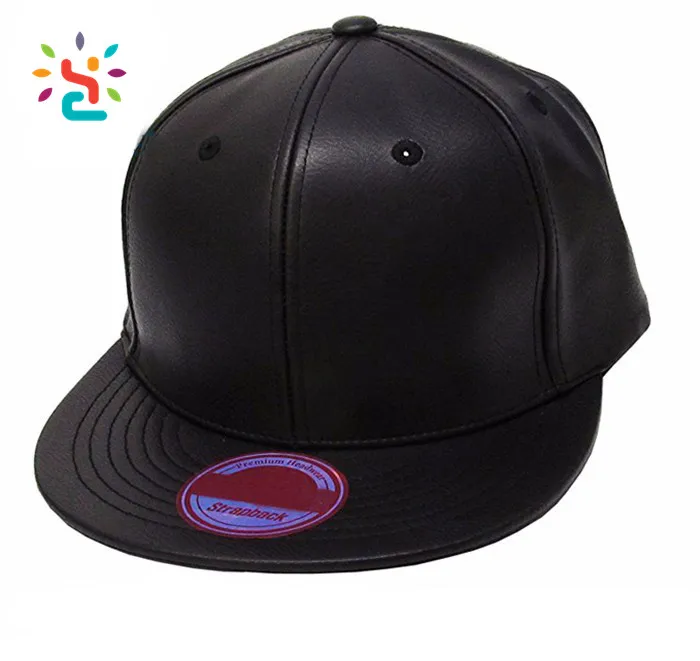 Snapback Leather Strap Buckle Hats Design Your Own Black Leather Snapbacks Cap Winter Baseball
