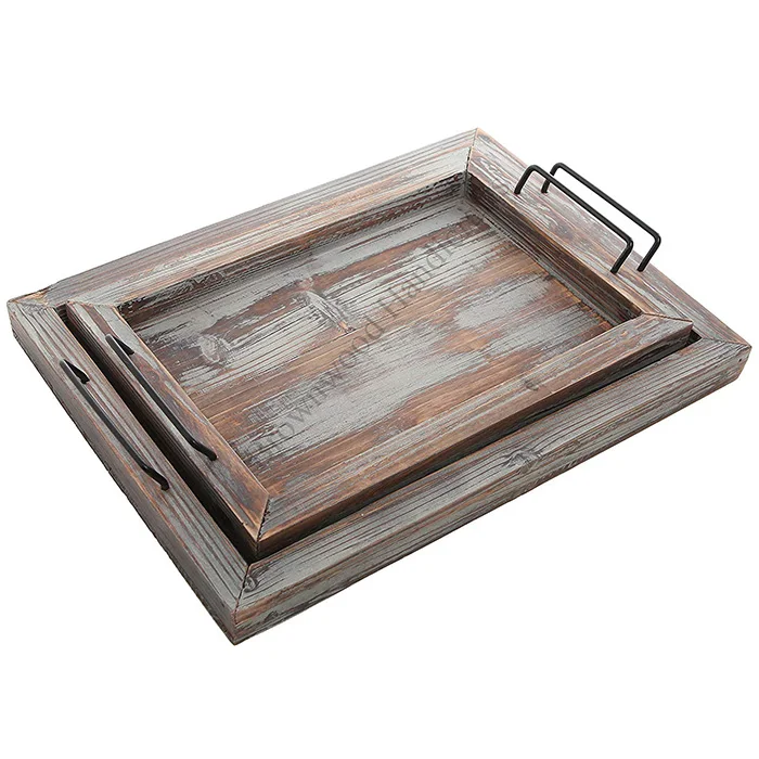 Wooden Handmade Tea Serving Rolling Tray Latest Wooden Tray - Buy Tea ...