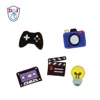 1" Embroidered Designs bulb Cassette joystick camera clapperboard embroidery patches with self-adhesive backing