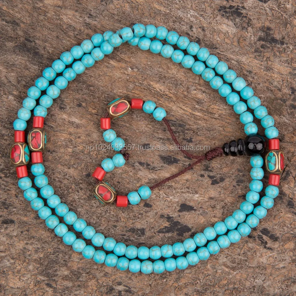 
Prayer Beads Necklace Made in Nepal 