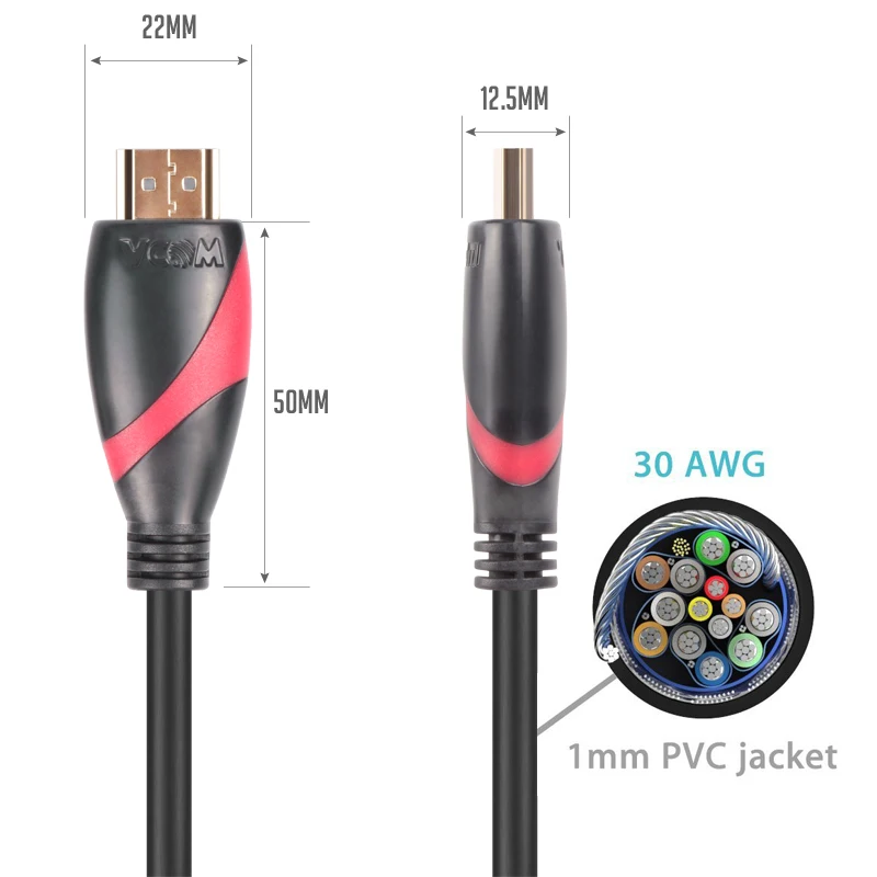 OEM High Speed HDMI Cable 2.0V Support HDTV Blu-ray 2160P 3D 4K HDCP 2.2 4:4:4 - ANKUX.COM