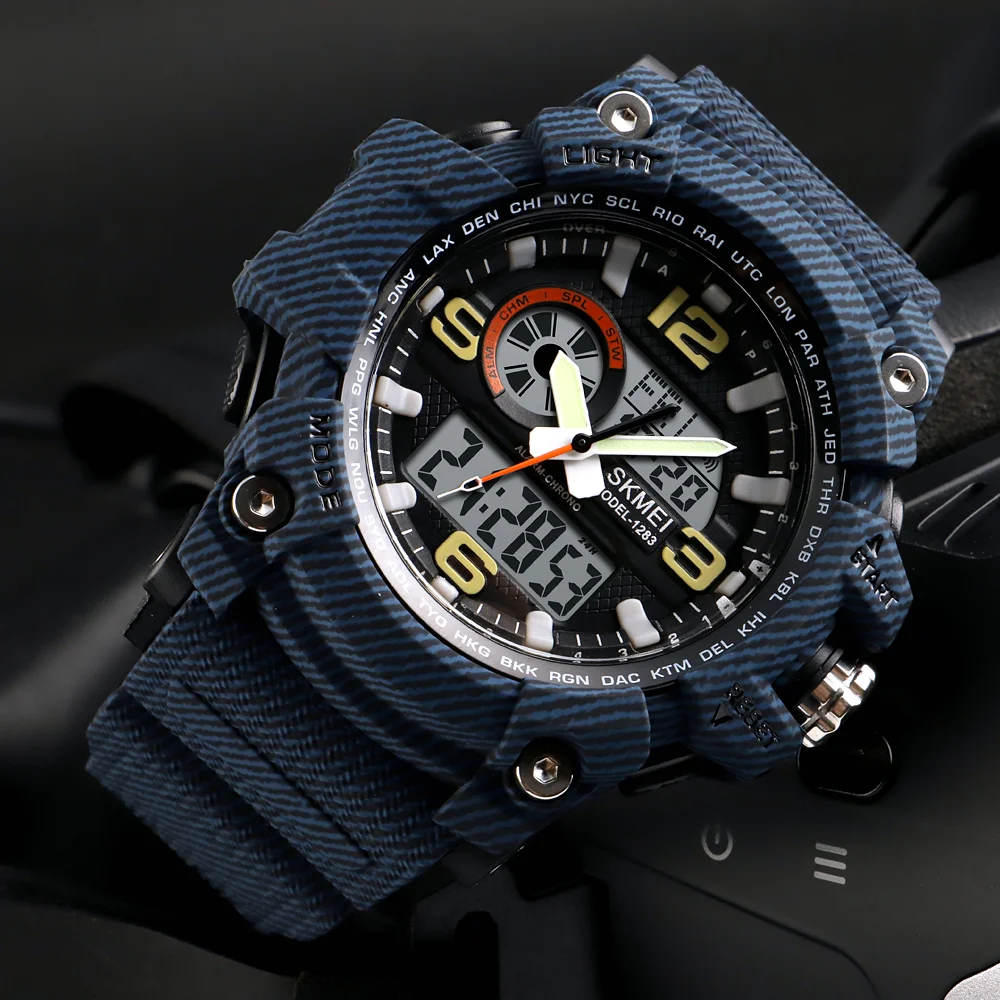 skmei count down digital sport wrist band mens black watches