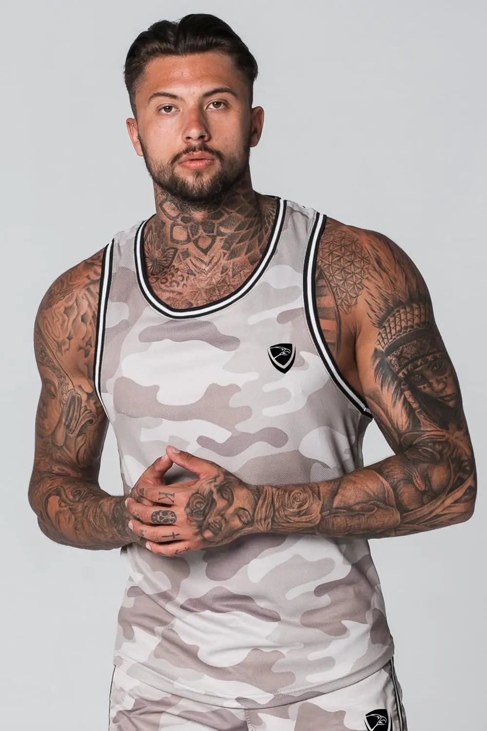 White Color Deep Armhole Men Tank Top Manufacture By Hawk Eye Sports