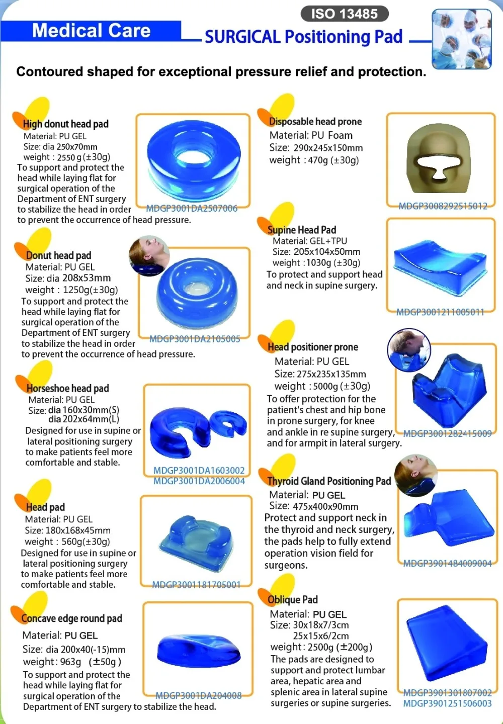 Comfort Professional Surgery Operation Protective Gel Positioner Table