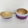 High quality best selling eco friendly nice Set of 2 spun bamboo bowl in yellow color from Viet Nam