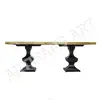 Industrial Hand Made Live Edge White Finish Dining Table, White Finish Acacia slab Indian furniture Manufacturer and Exporter