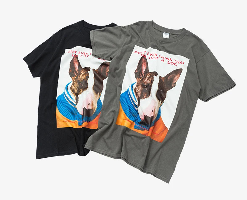 2019 OEM ODM Custom Cotton Dog Custom Printed Men Slogan T-shirt  