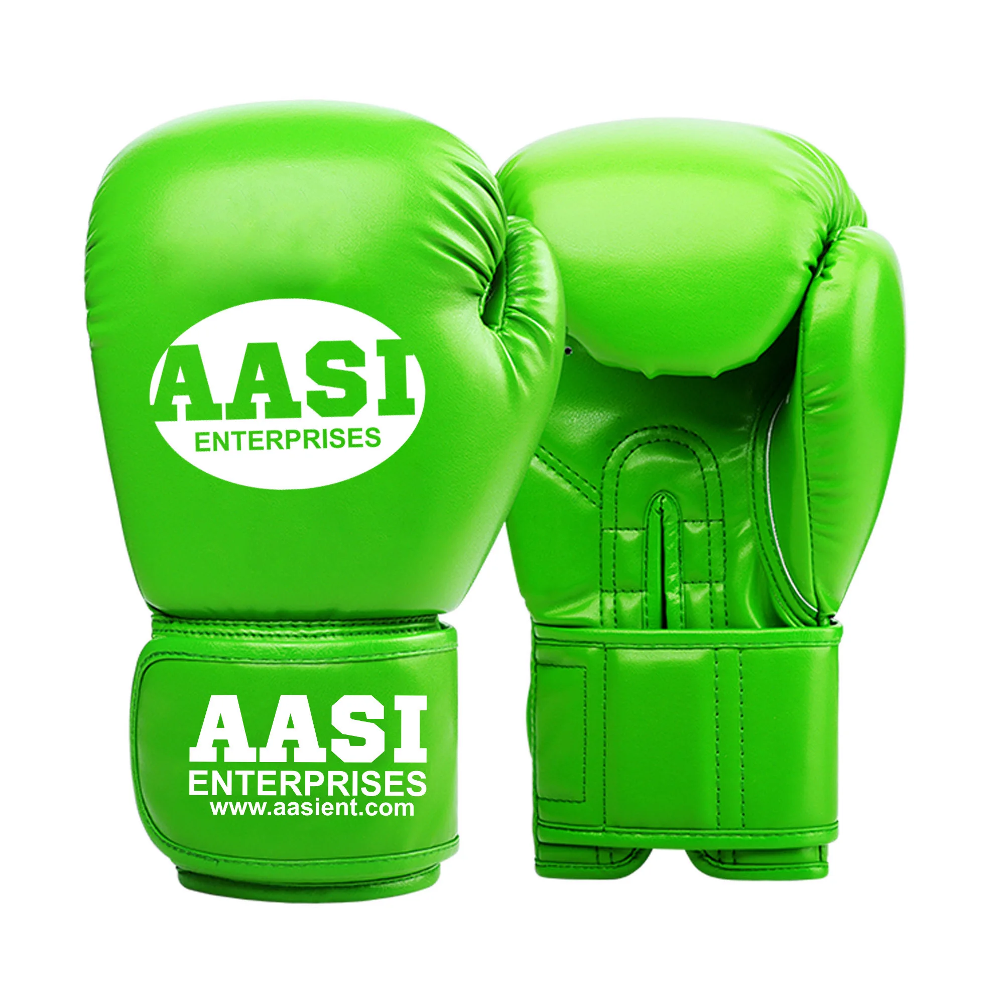 New Leather Green Color Boxing Gloves With Customized Log - Buy 