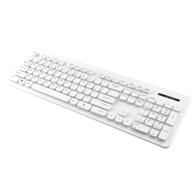 

Brand logo good design floating keys slim light PC USB suspension wireless keyboard for office, White