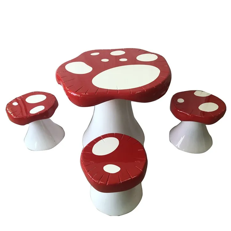 Mushroom Table And Stool Set Garden Fiberglass Decoration Buy Garden