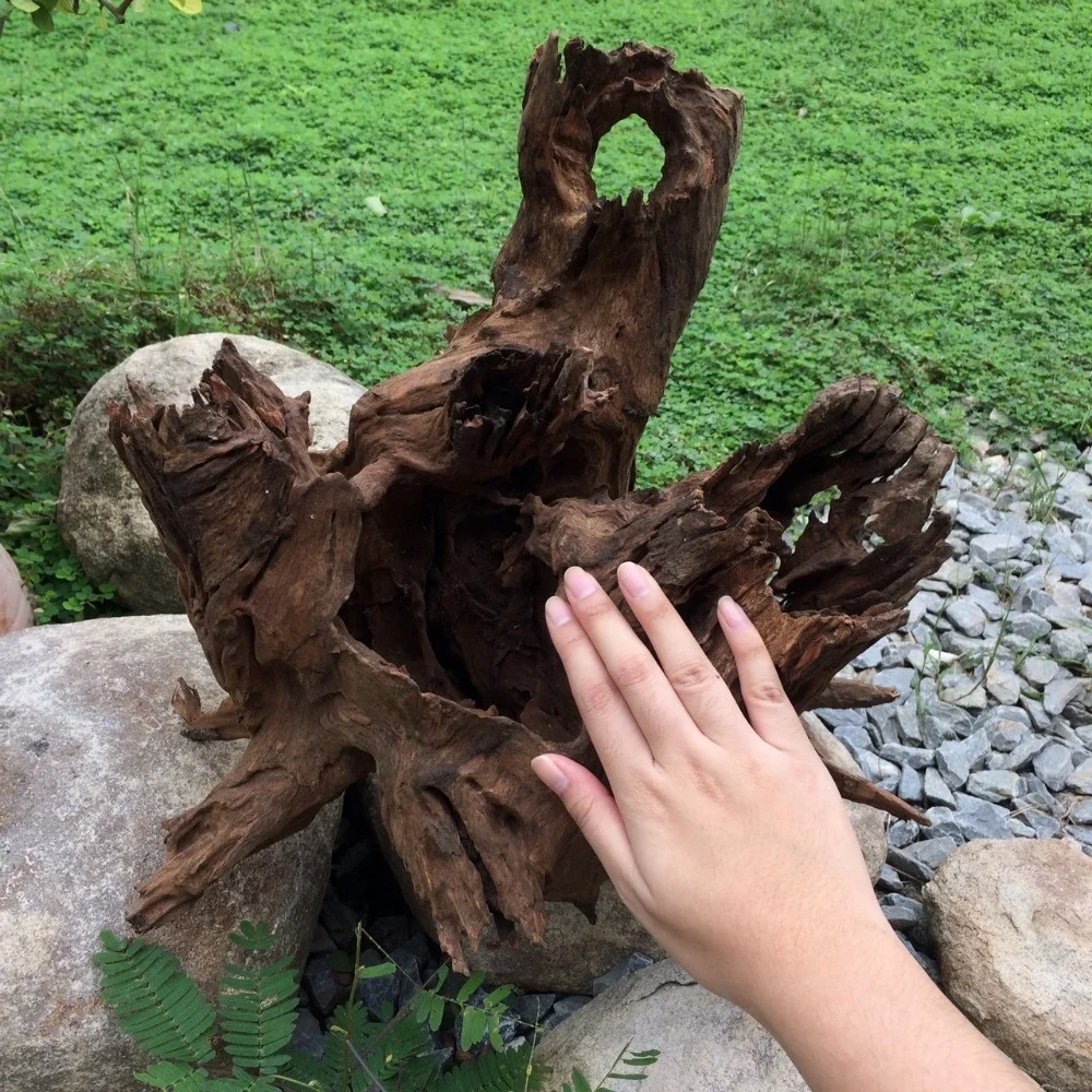 
Hallow natural wood decoration vase pot planter 