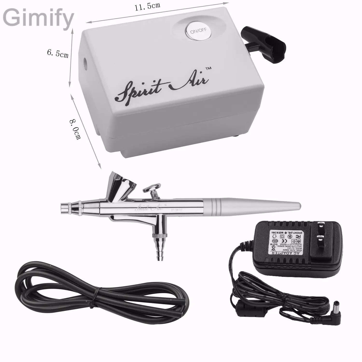 Gimify Multi-Purpose Precision Airbrush Professional Kit & Airbrush Compressor, 0.6mm Needle and Nozzle Kit Air Brush Spray Gun for Tattoo, Cake Decorating, Nail Beauty, Makeup, Painting