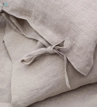 Softened Natural Linen Bedding Set Pillowcase Duvet Cover Queen