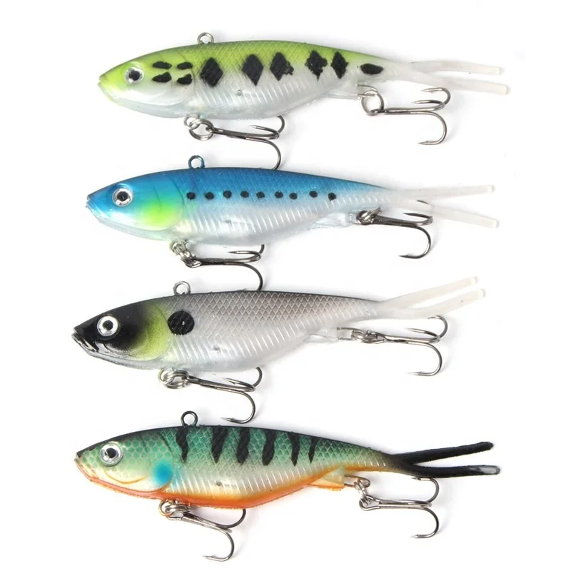 

10cm19g lead weight deep diving rigged soft plastic bait soft vibe lure