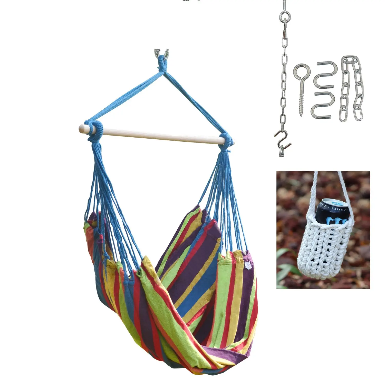 Hammock Sky Portable Drink Holder Intricate Handcrafted Braided Design Attach To Hammocks Hammock Chairs Lounge Chairs Belts Wear Around Your Neck Backpacks Weatherproof Polyester Patio Lawn Garden Patio Furniture Accessories