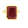 Dyed Ruby Gold Vermeil Emerald Cut Gemstone Ring