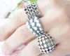 Chain triple Three times Chain silver boho ring