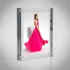 Clear Free Standing Desktop Double Sided booth frame Magnetic Picture Display Acrylic Photo Frame