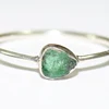 Natural Rough Emerald Ring in Silver Ring