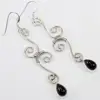 Glamour design 925 sterling silver black onyx gemstone earring handmade silver jewellery exporter supplier