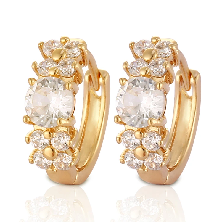 

2019 Hot Selling Fashion Design New Model 18k Gold Plated Huggies Brass Earrings Findings Wholesale Jewelry