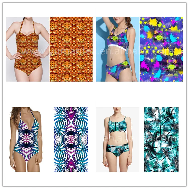 Any Design Waterproof African Print Stretch Swimwear Fabric For Women