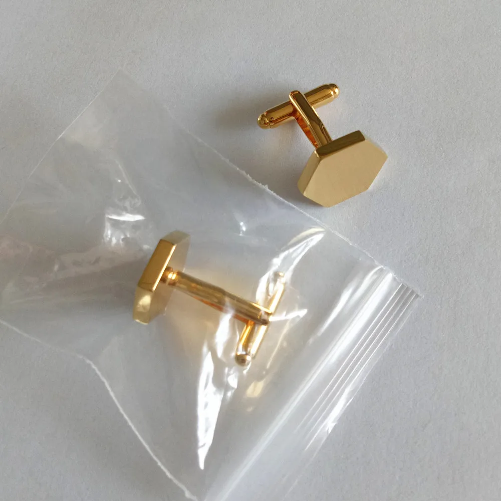 Custom made copper cufflink blanks 18k gold plating new cuff links set.jpg