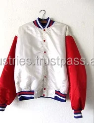 red and white bomber jacket